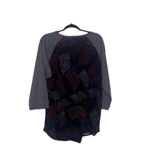 Lularoe Randy Baseball American Flag Fourth of July Gray Shirt Size 2X